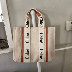 LARGE SIZE WOODY LINEN TOTE BAG
